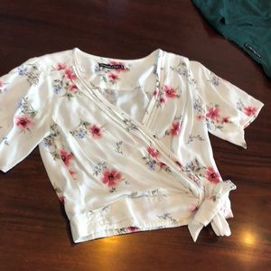 Floral wrap top, Abra Comby and Fitch